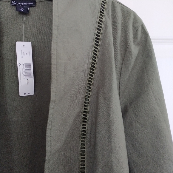 ND New Directions Olive Green Cutout Detail Blazer Jacket M - Picture 3 of 11